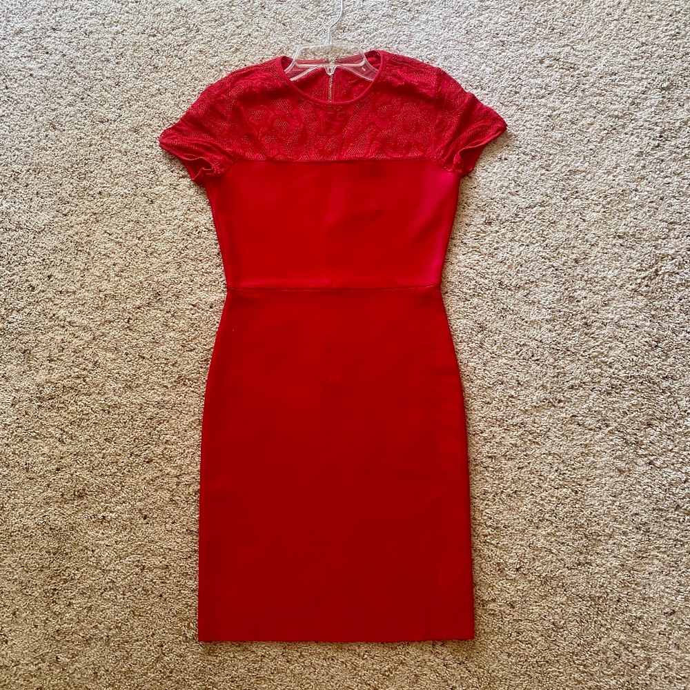 BCBGMaxAzria Shirt Sleeves Myley Red Dress